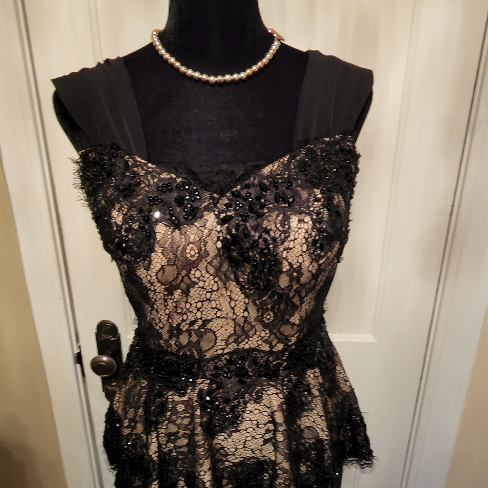 Elegant Black peplum dresses
